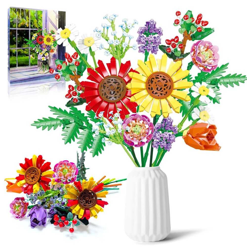 9587 Flower Bouquet Building Set, 17 Artificial Botanical Collection